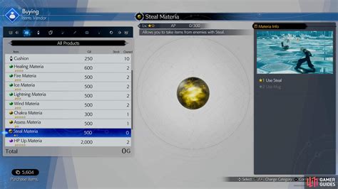 How to Get the Steal Materia .